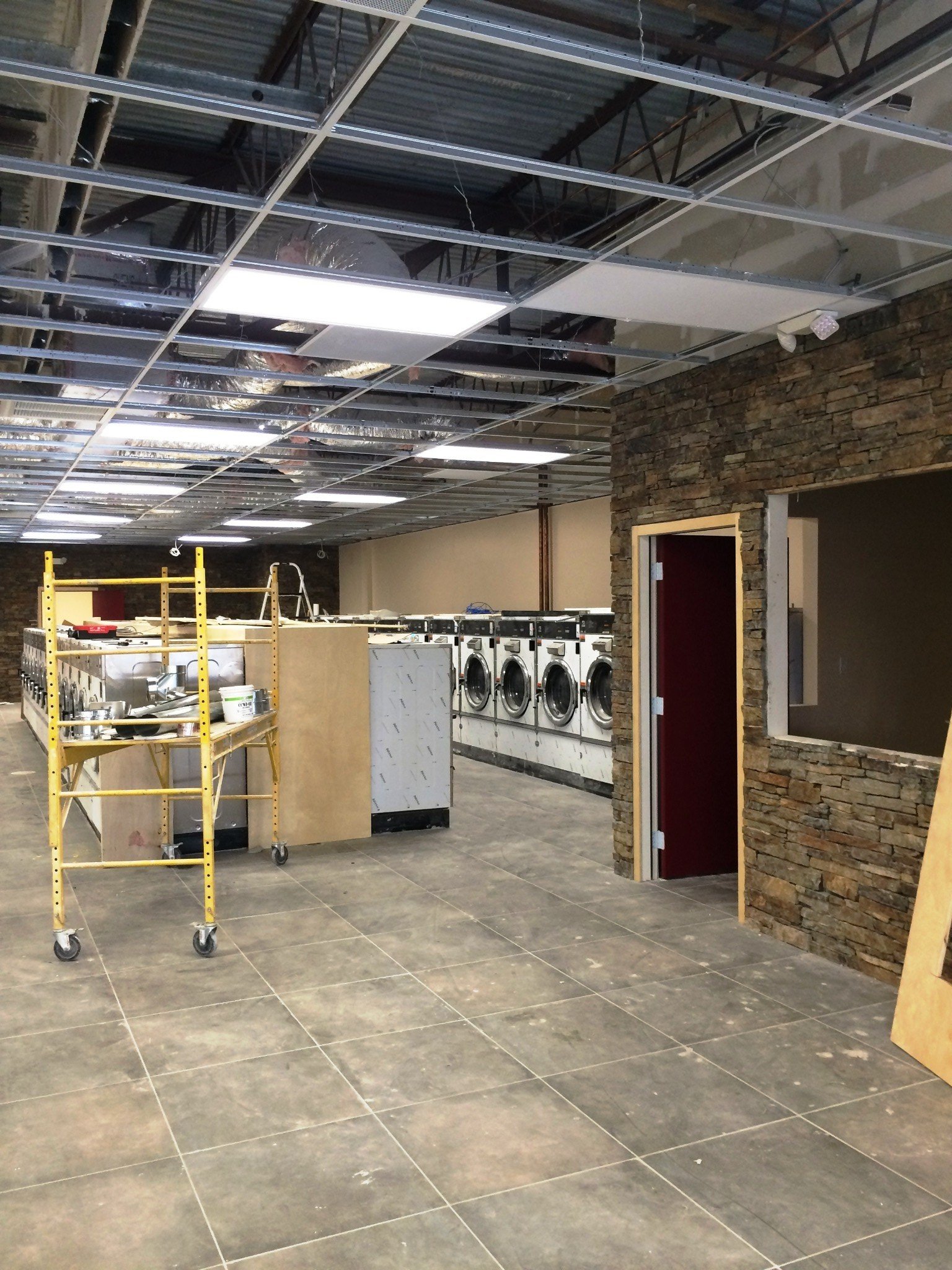 Commercial laundry build-out progress