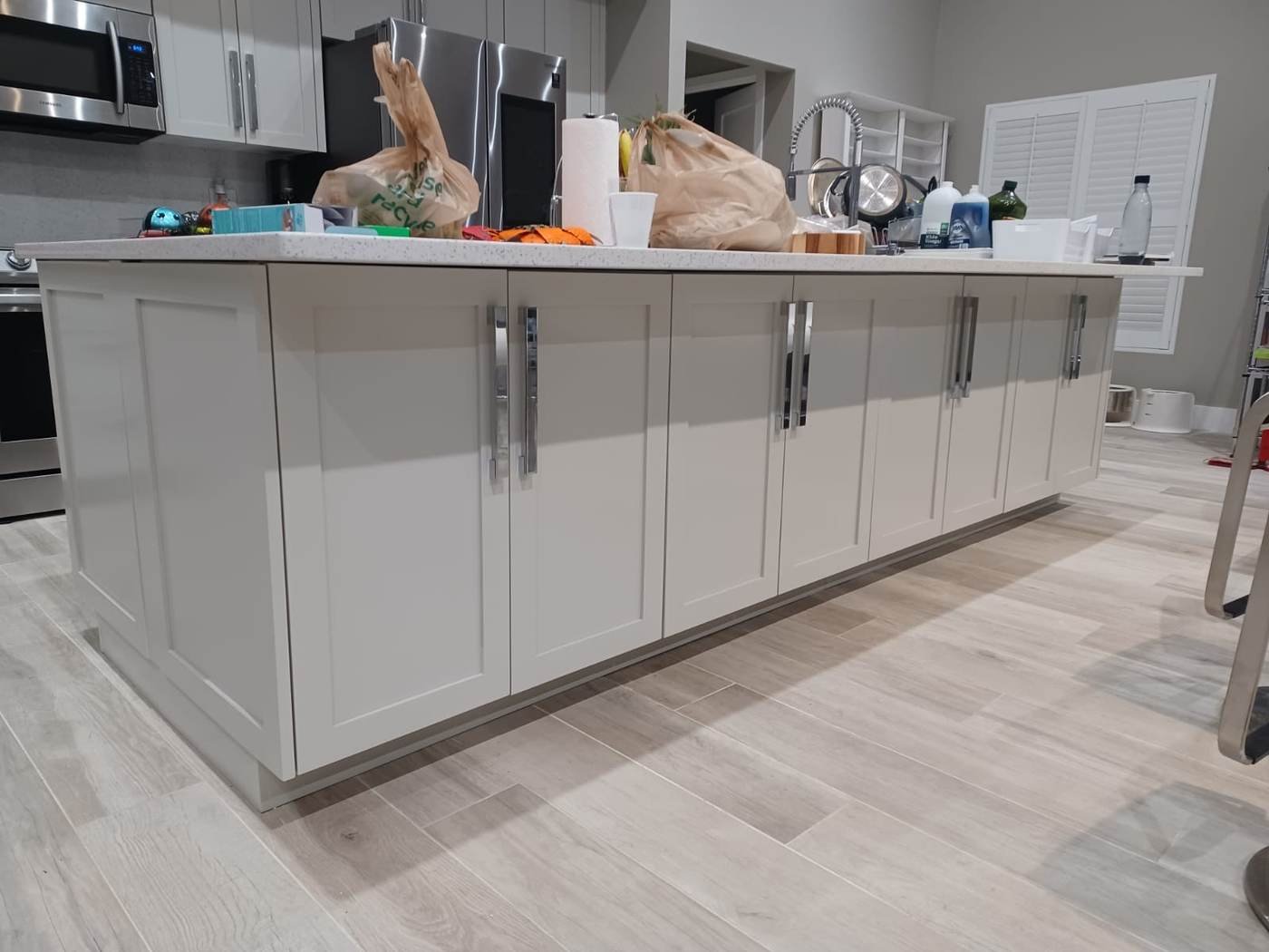 Tile installation layout work